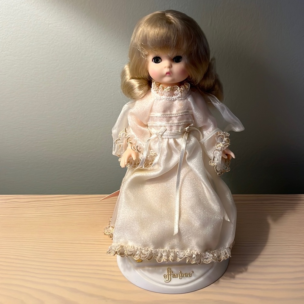 Effanbee doll company Christina Christmas angel doll. New. Ivory dress